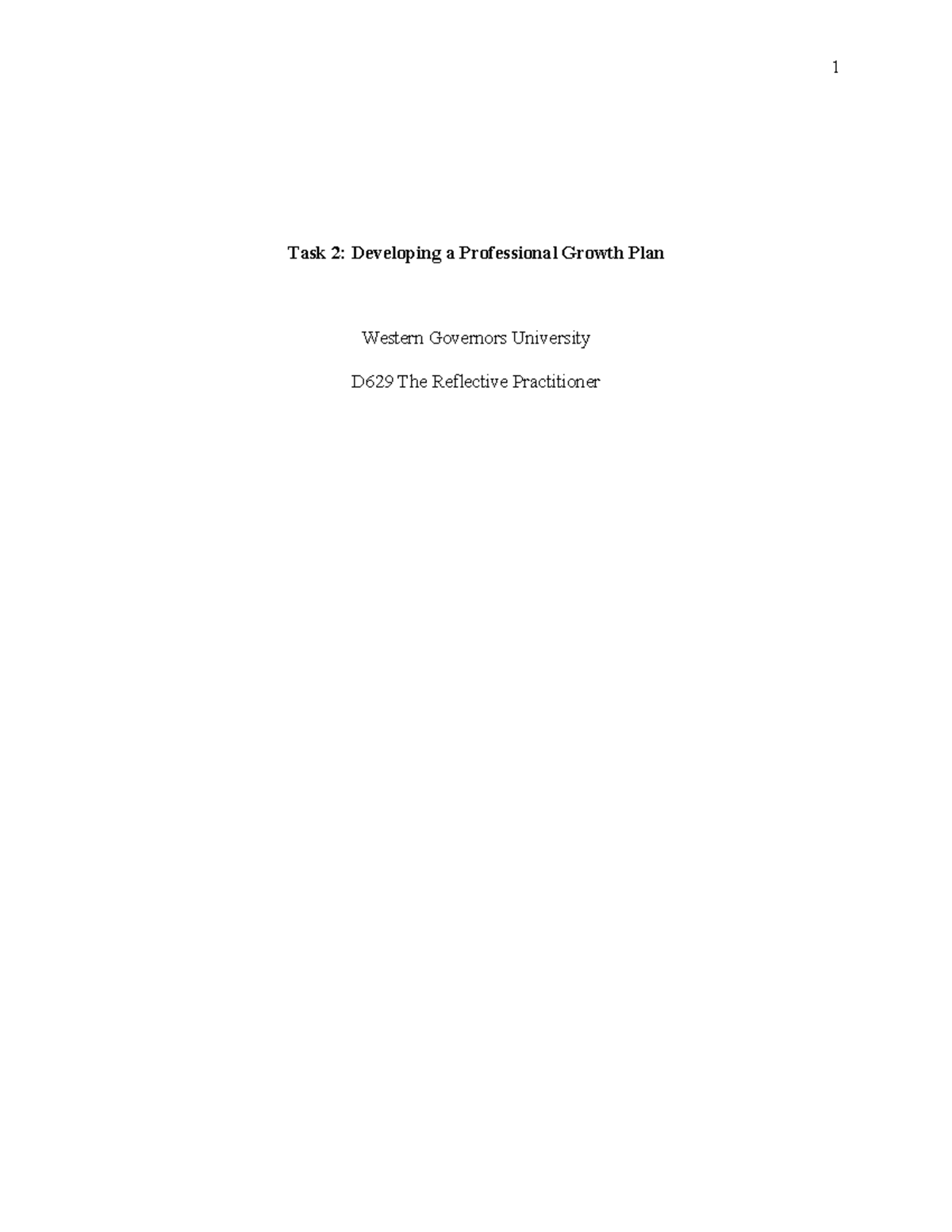 D629 Task 2: Professional Growth Plan for Educators - Studocu