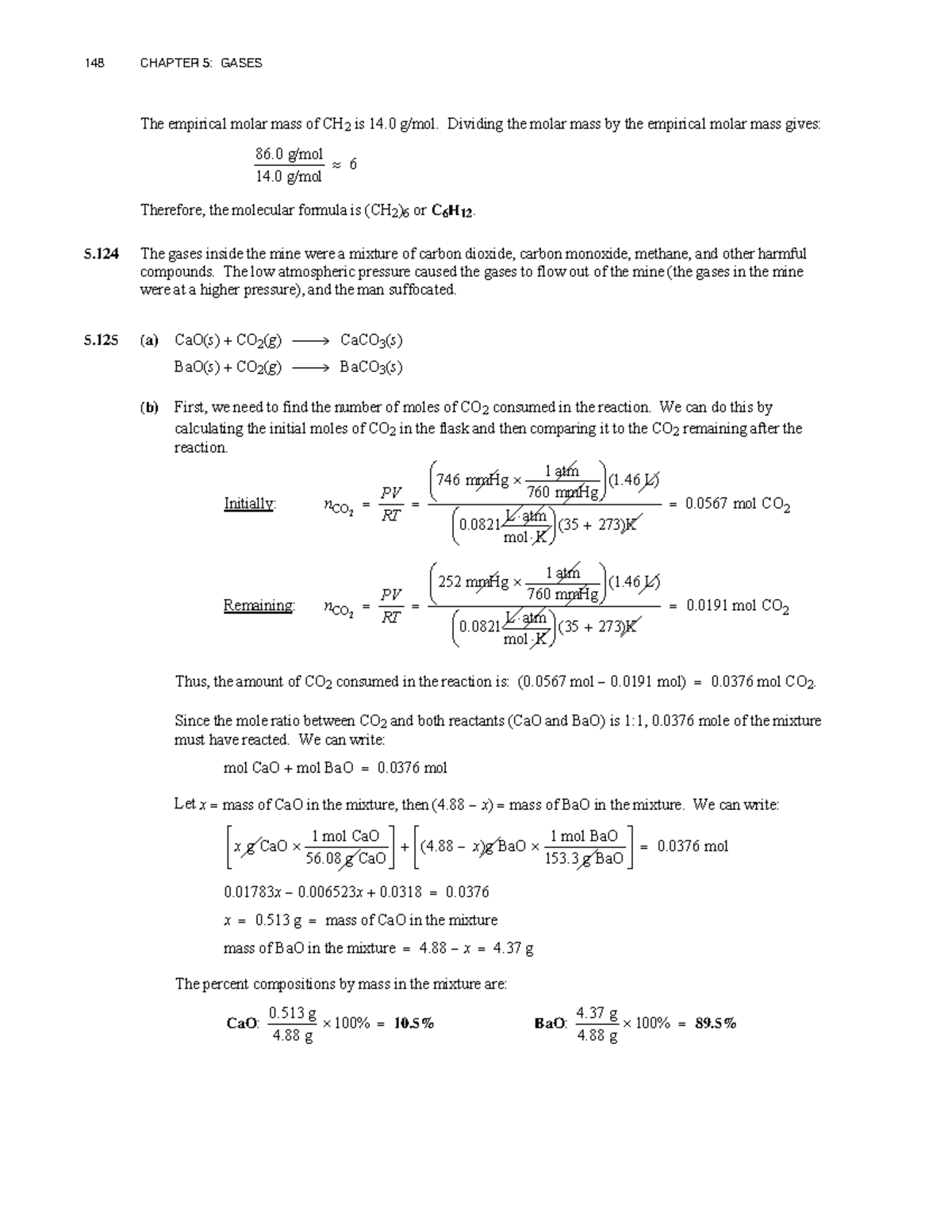 148 CHAPTER 5: GASES - Chemistry Solutions Manual (10th Ed.) - Studocu