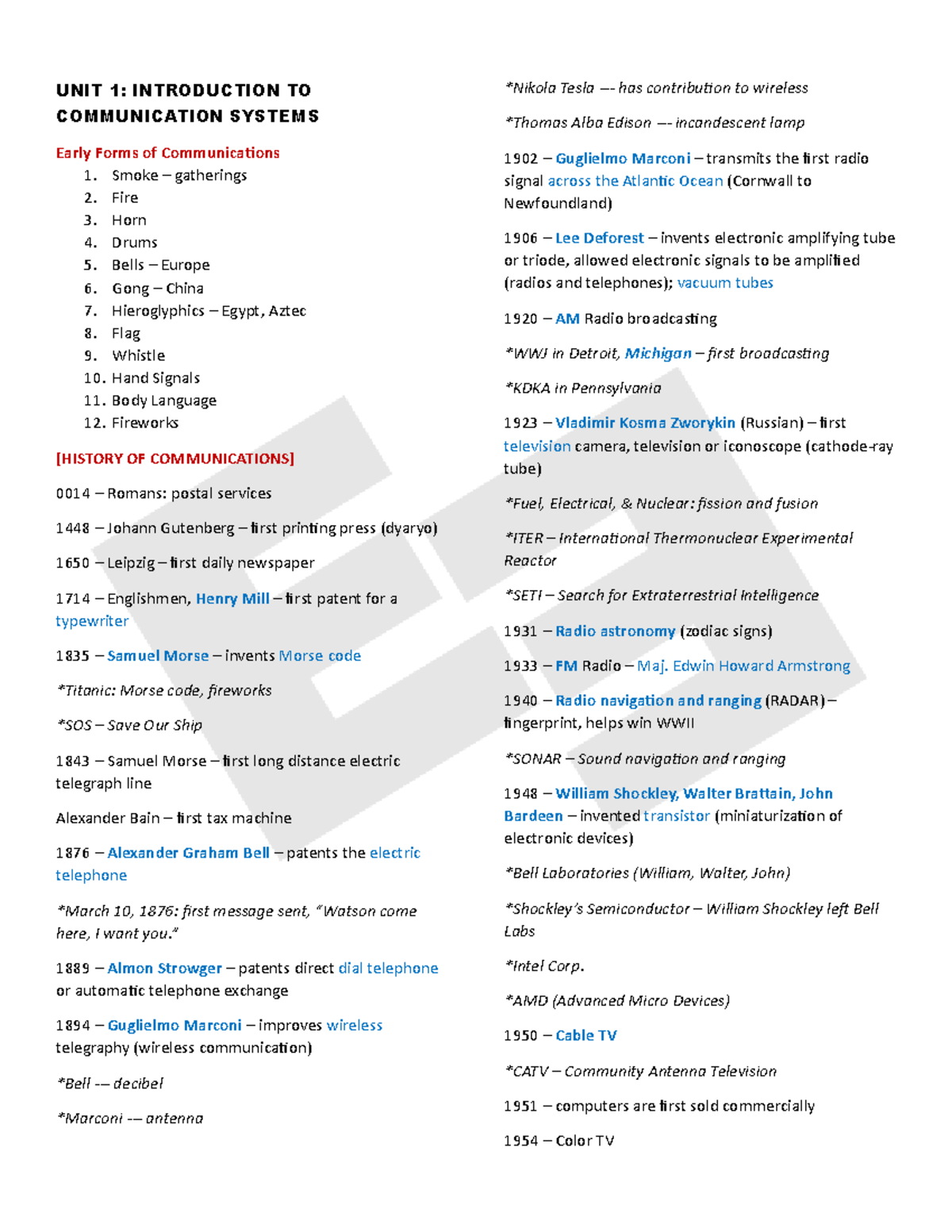 FEC 0014: Wireless Communication Systems - Lecture Notes & Review - Studocu
