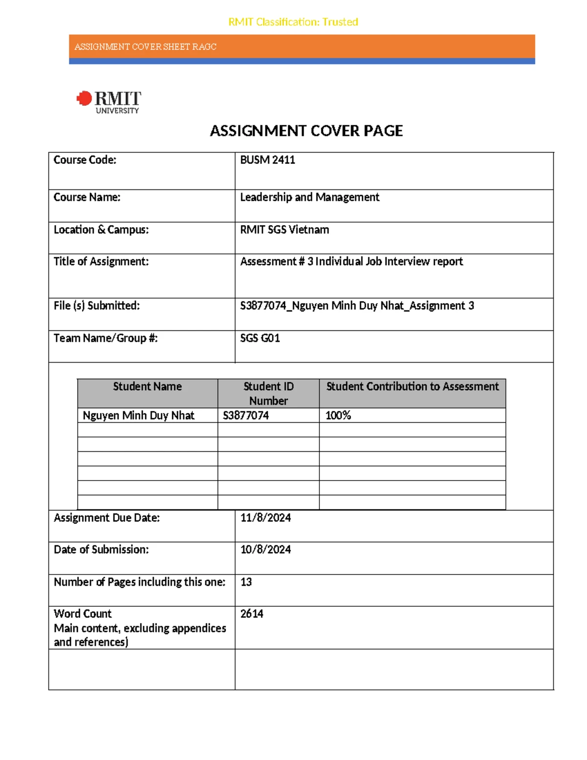 BUSM4188 Leadership Assignment 2: Research & Critical Reflection - Studocu
