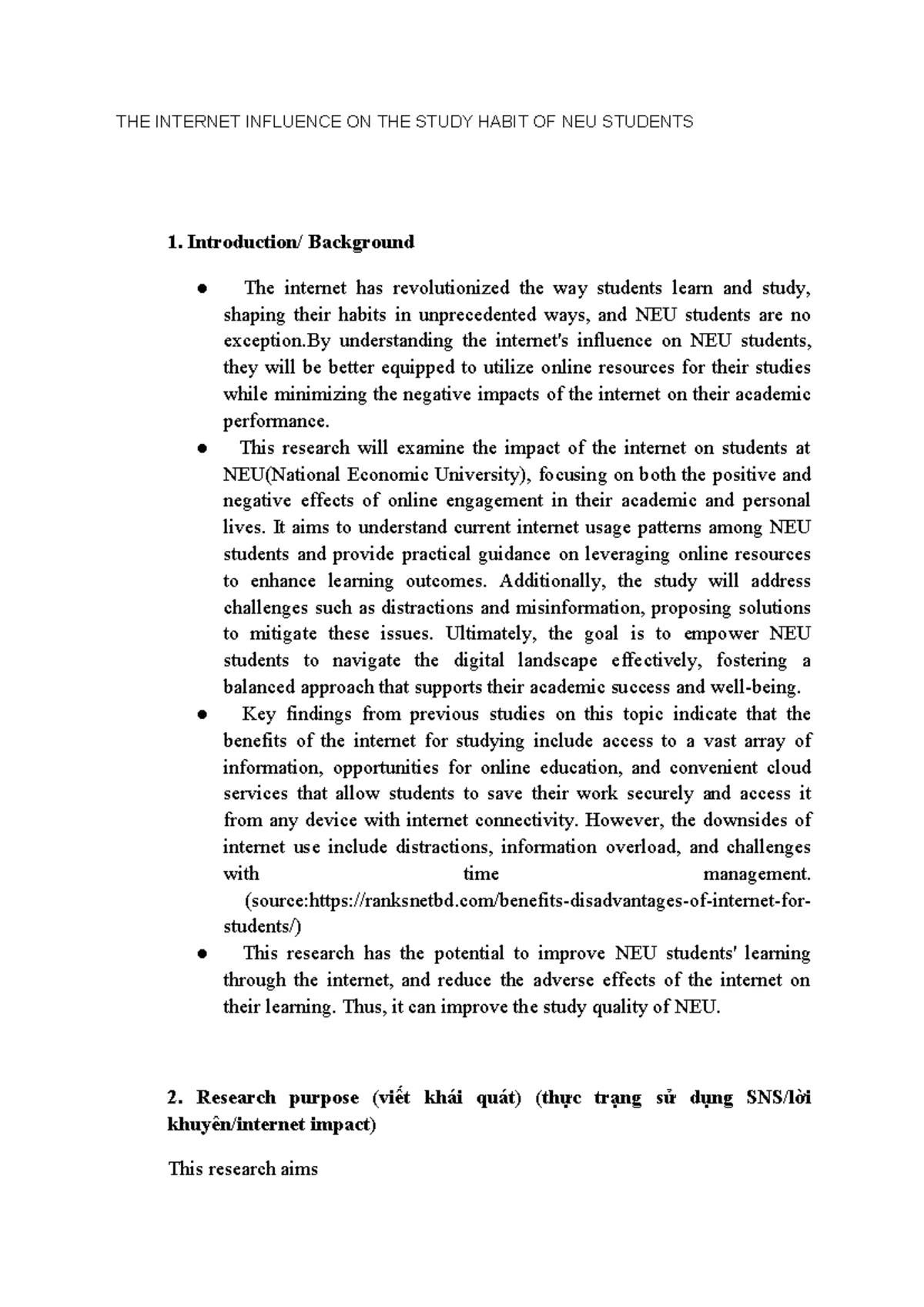 The Impact of Internet Usage on Study Habits of NEU Students: A Study ...