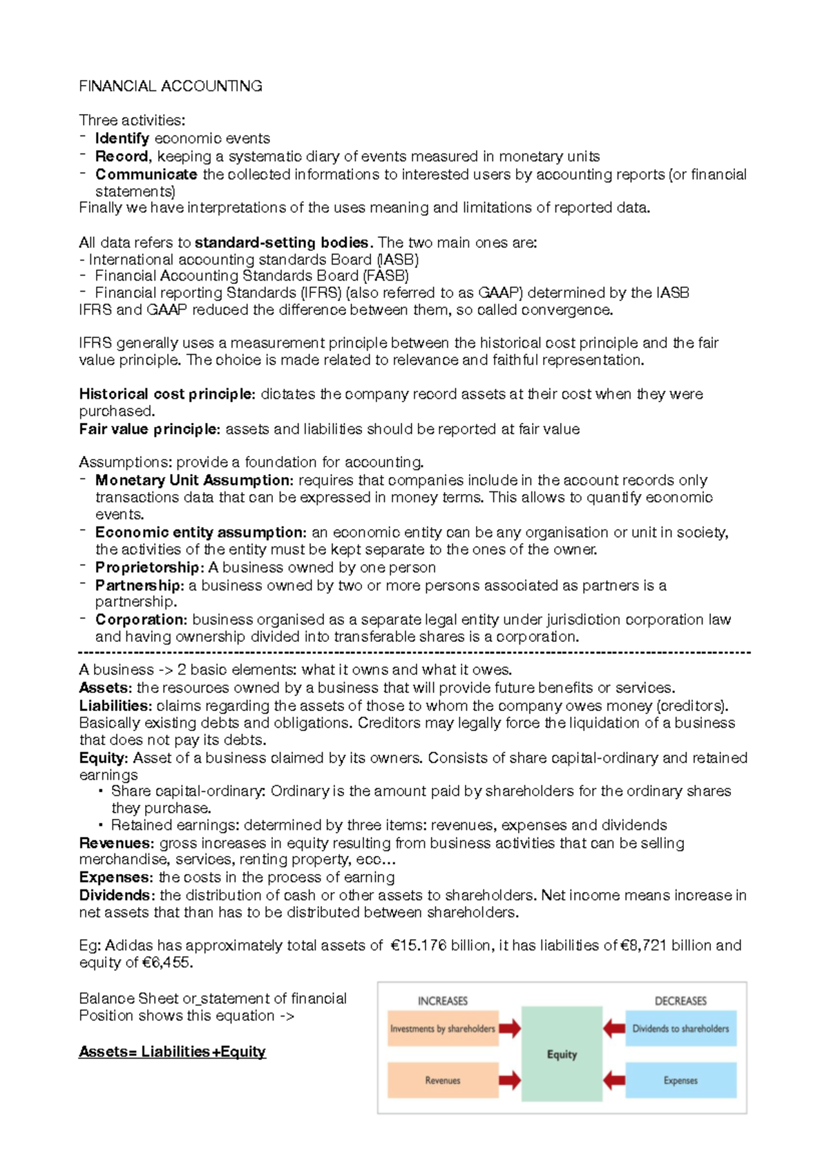 Introduction to Financial Accounting: Key Concepts and Principles - Studocu
