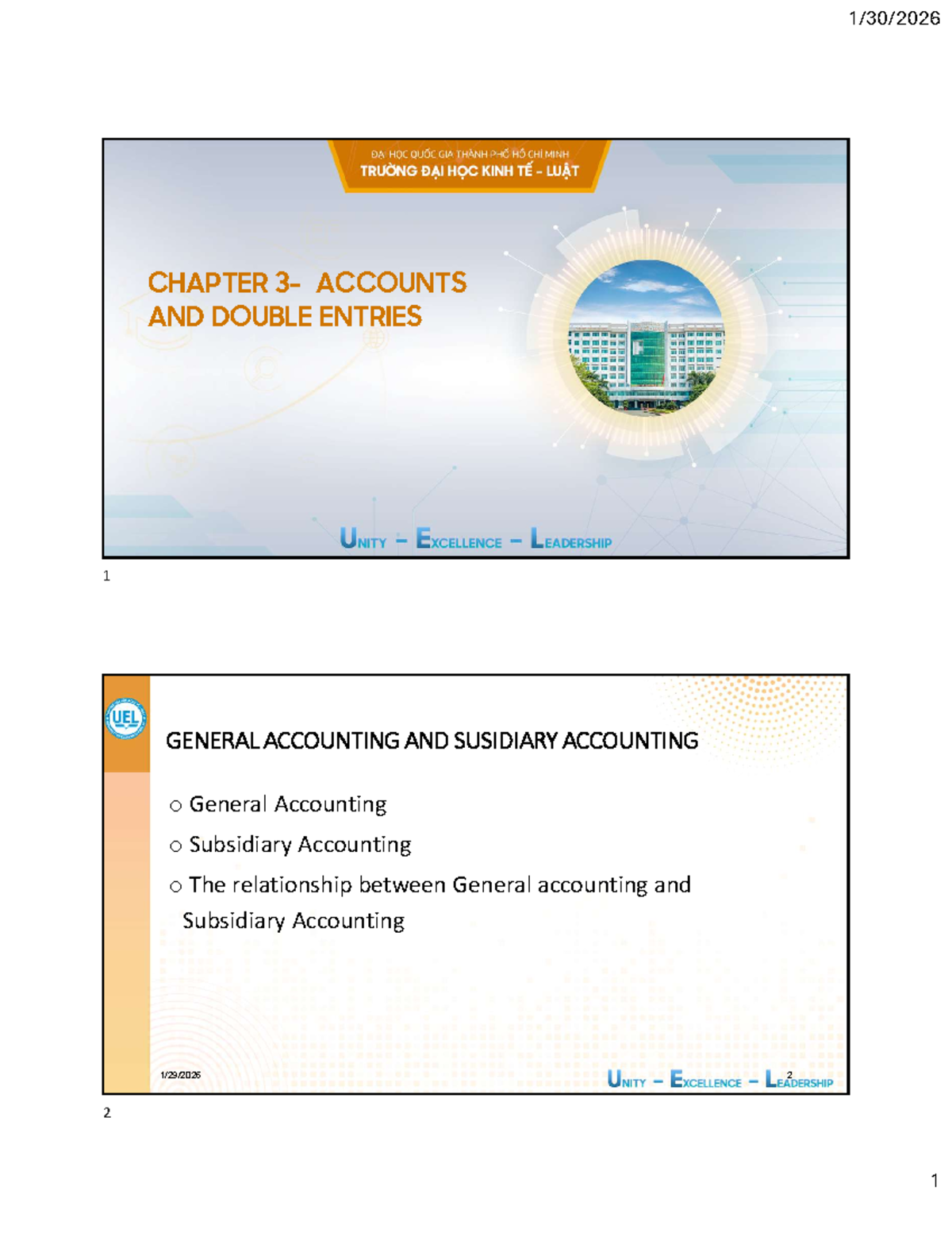 Lecture Notes - Session 5: General & Subsidiary Accounting (ACC 101 ...