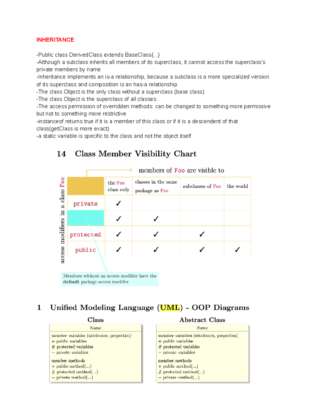 Comp 249 Final Exam Study Notes: Inheritance, Exceptions, and More ...