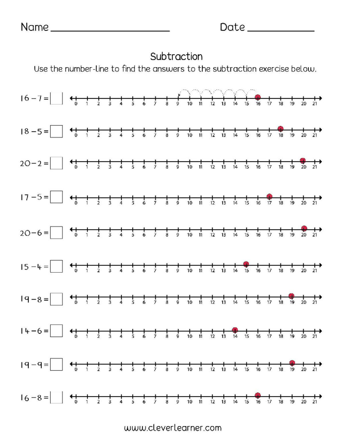 Subtraction Practice Exercise for Students - Studocu
