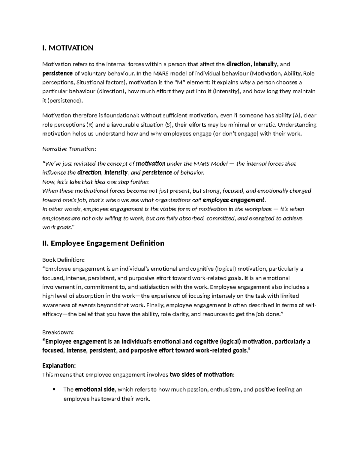 HBO-Reporter's Notes: Understanding Motivation & Employee Engagement ...