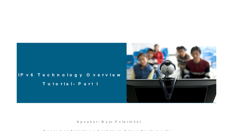 IPv6 Technology Overview Tutorial Part I (Rev 1) - Studocu