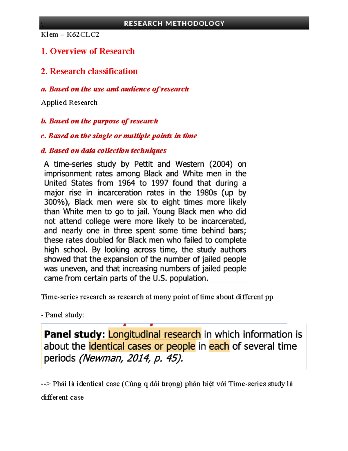 PPNC FTU2 Research Methodology Overview and Classification Notes - Studocu