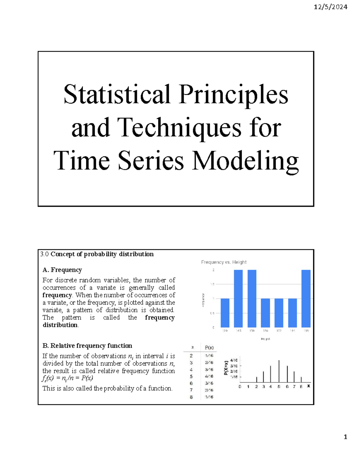 CH-3: Time Series Analysis - Statistical Principles & Techniques - Studocu