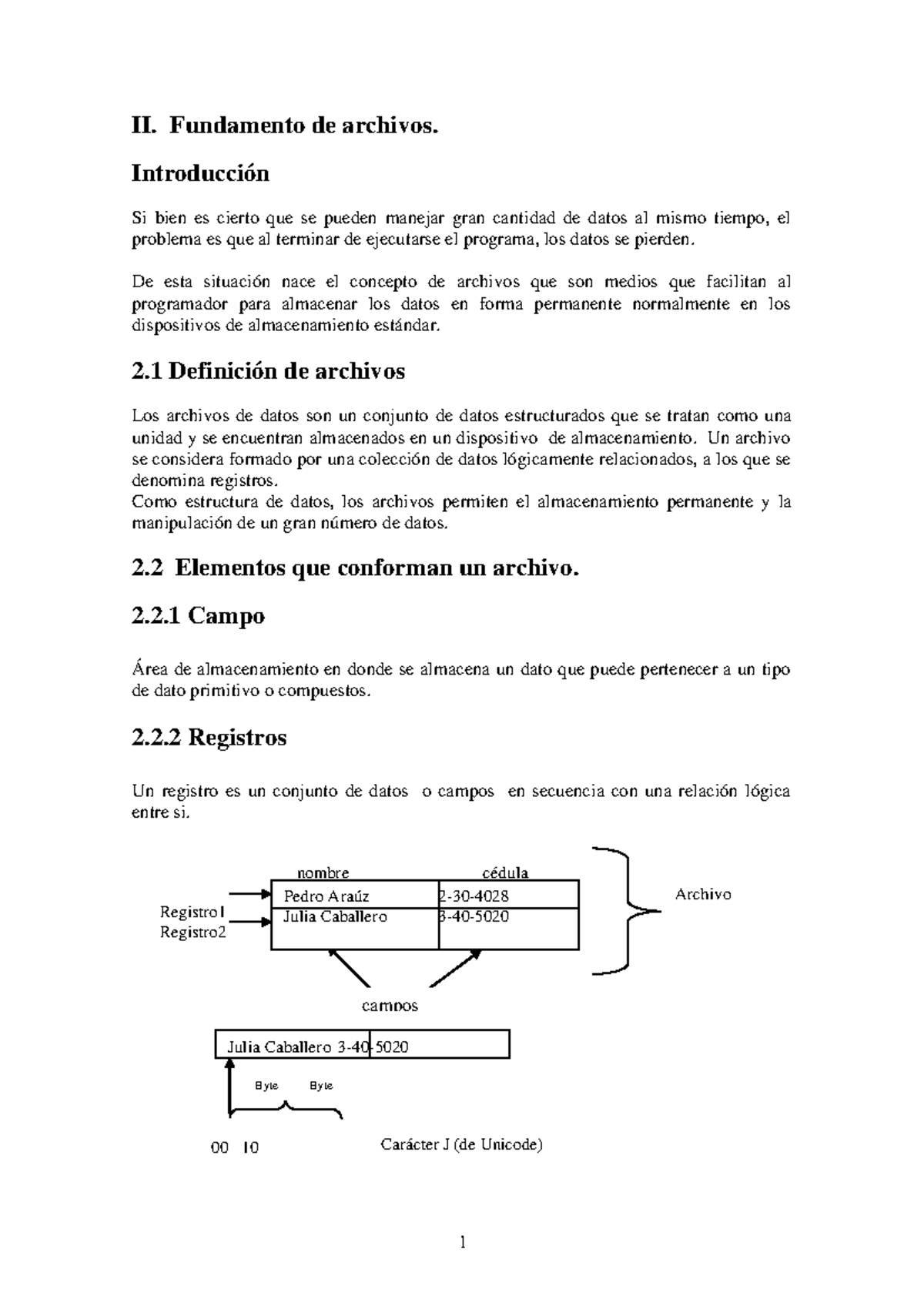 Capitulo II - Fundamentos de archivos en Java - II. Fundamento de ...