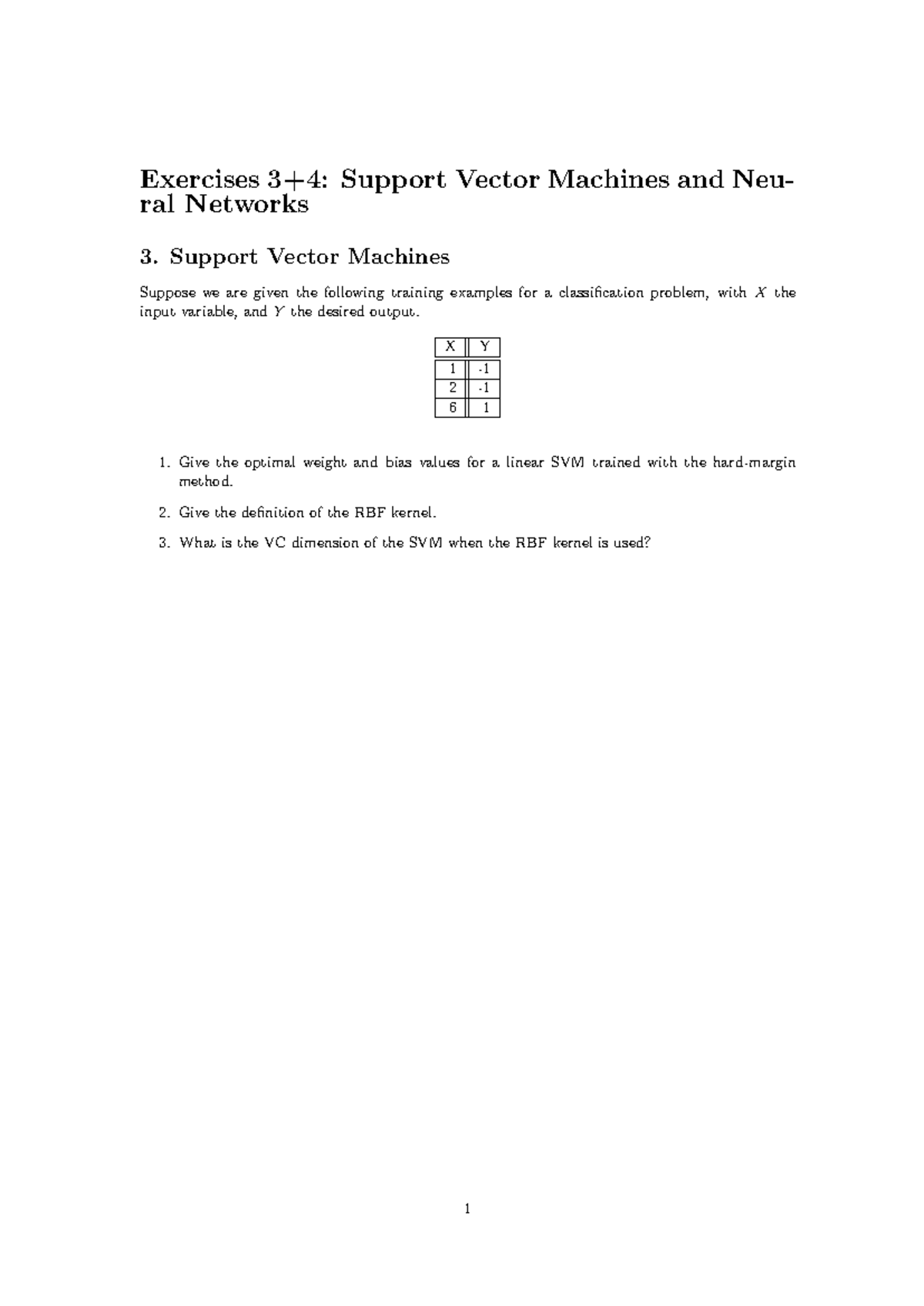 Exercises 3+4: SVM & NN (Support Vector Machines & Neural Networks ...