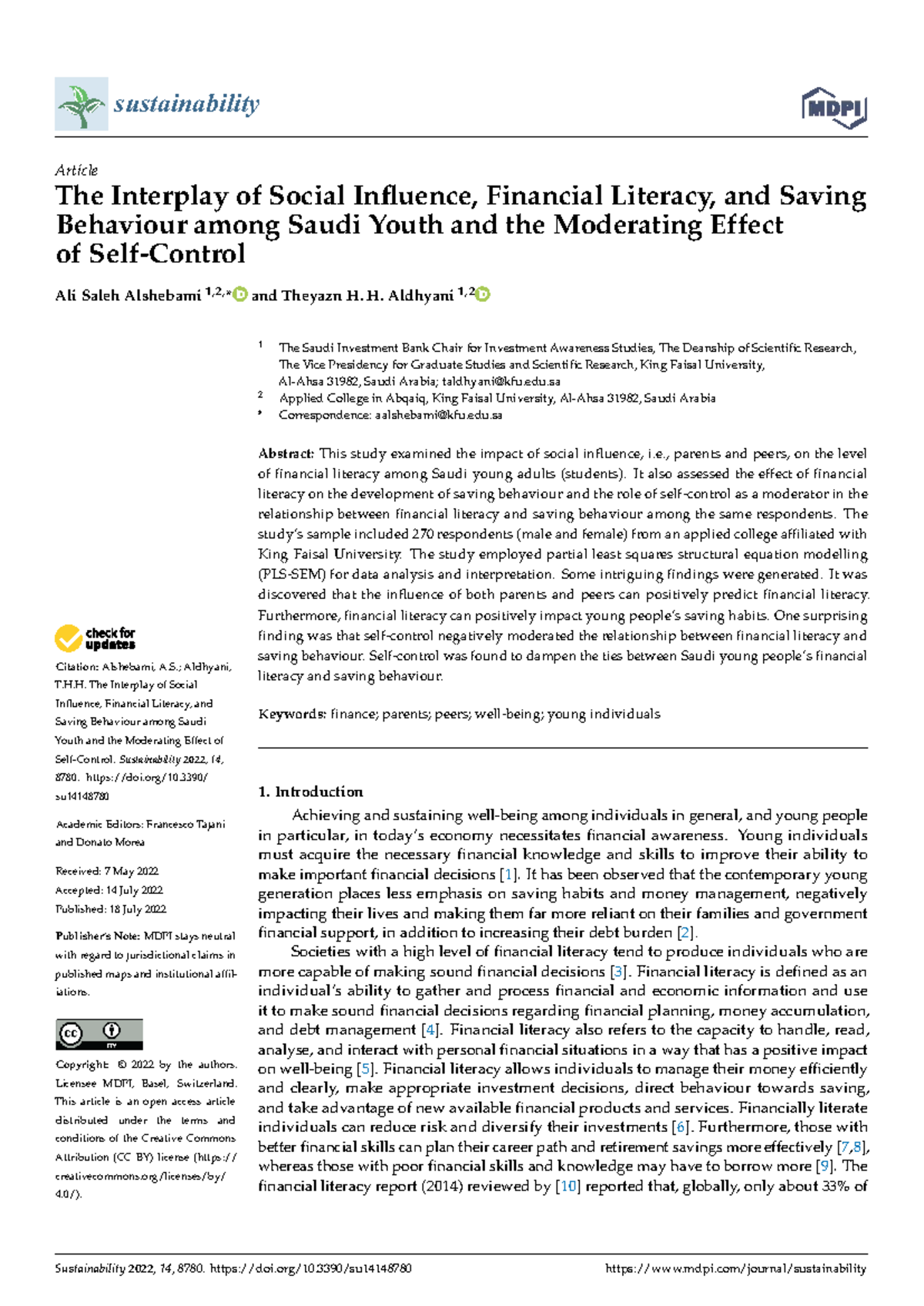 The Interplay of Social Influence, Financial Literacy, and Saving ...