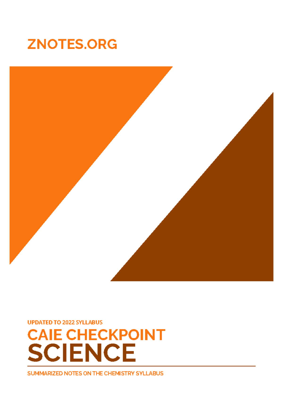 CAIE Checkpoint Science 2022: Summarized Chemistry Notes - Studocu