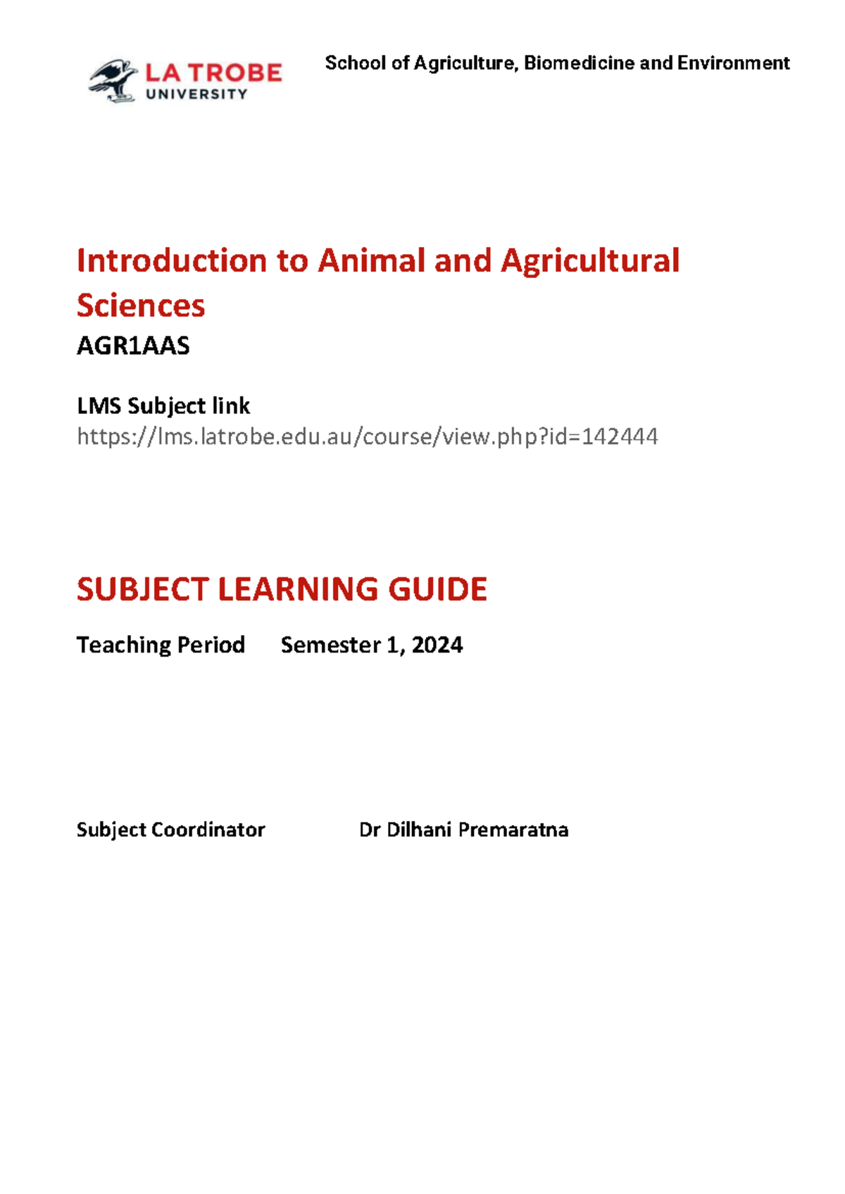 AGR1AAS - Introduction to Animal and Agricultural Sciences Learning ...