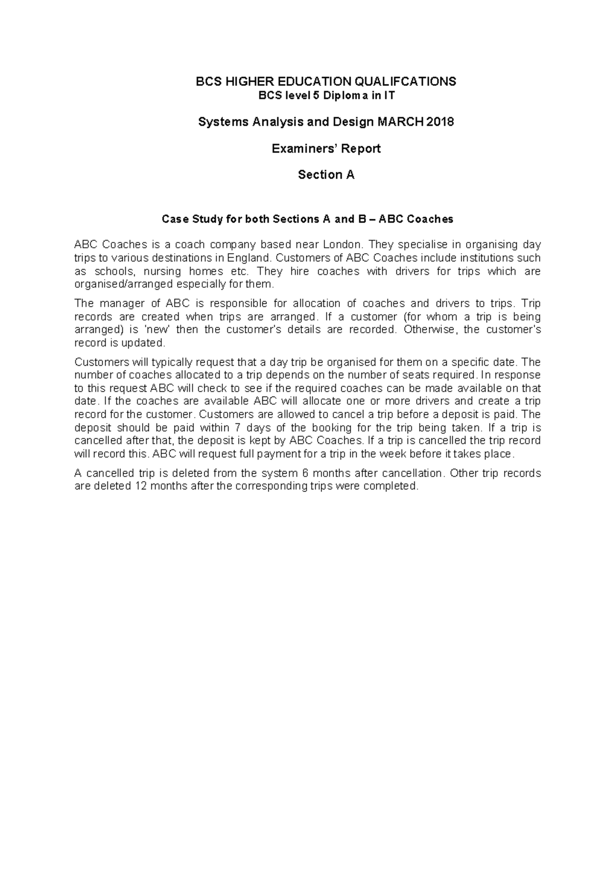 CSF21203 System Analysis and Design March 2018 Question 2 Solutions ...