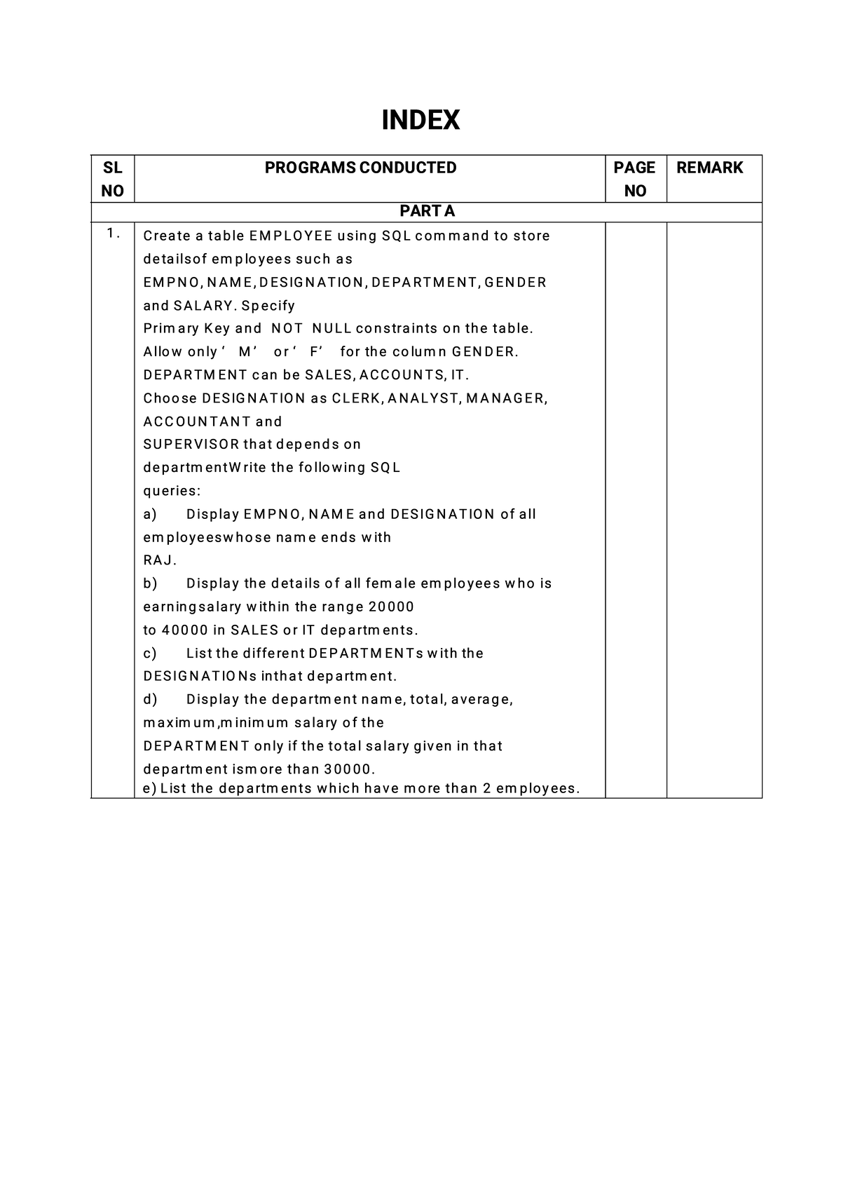 SQL Programming Assignment: Employee and Client Management - Studocu