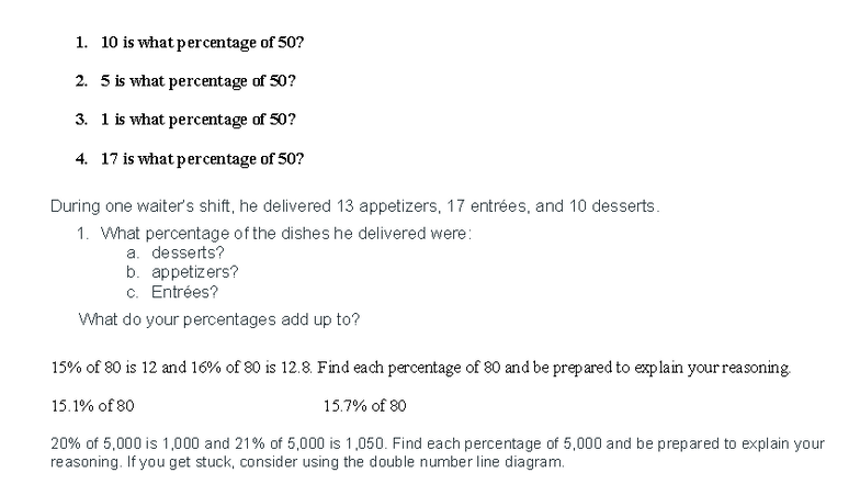 7.4.9 & 7 - Percentage Calculations Practice Worksheet - Studocu