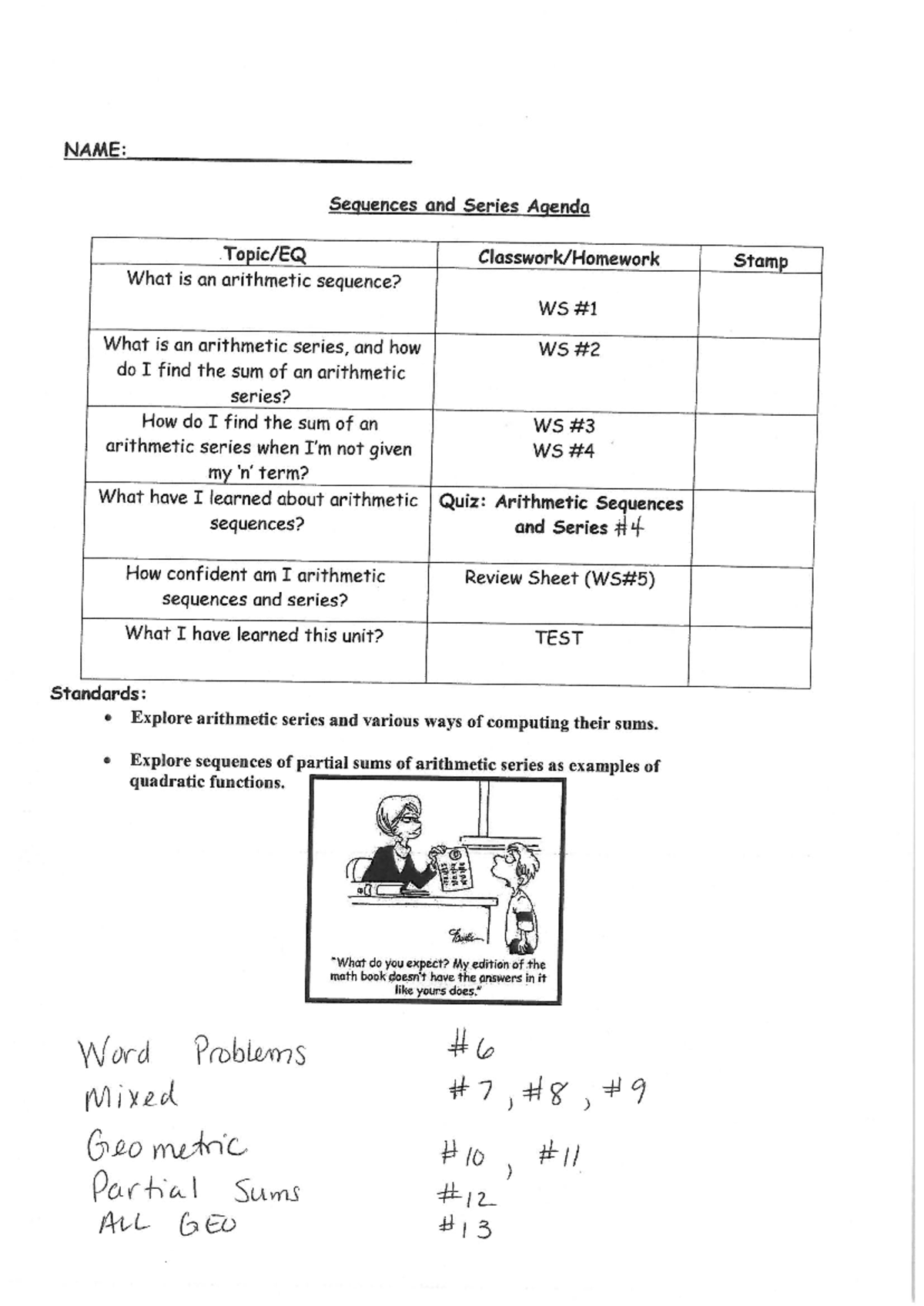 US 5248 Review Worksheet on Sequences and Series Concepts - Studocu