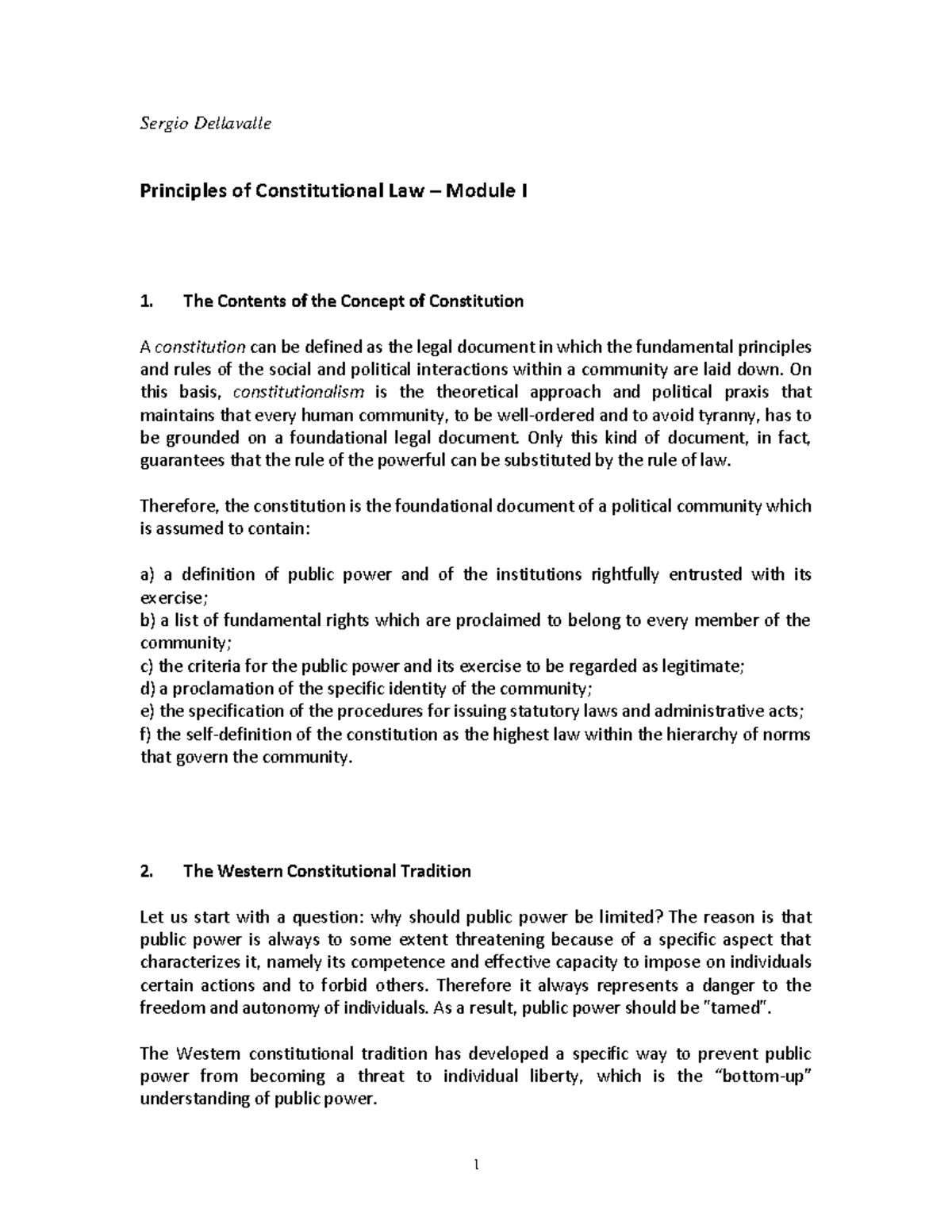 Principles of Constitutional Law (LAW101) - Module I Overview - Studocu