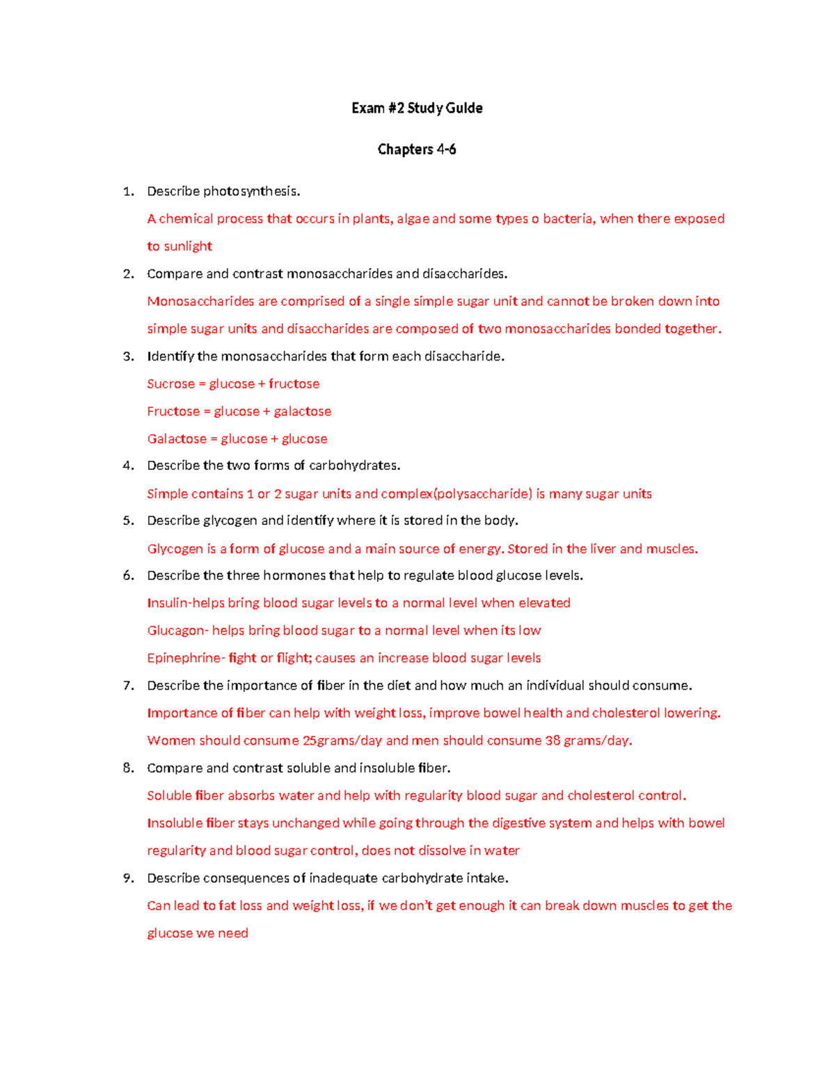 Dietary Recommendations and Health Impacts: Exam #2 Study Guide (Ch. 4 ...