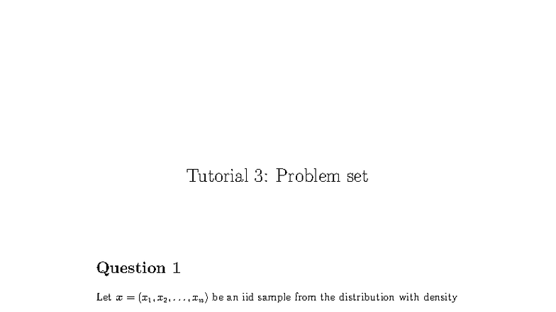 Tutorial 3: Analytical Problem Set Solutions for MLE and Regression ...