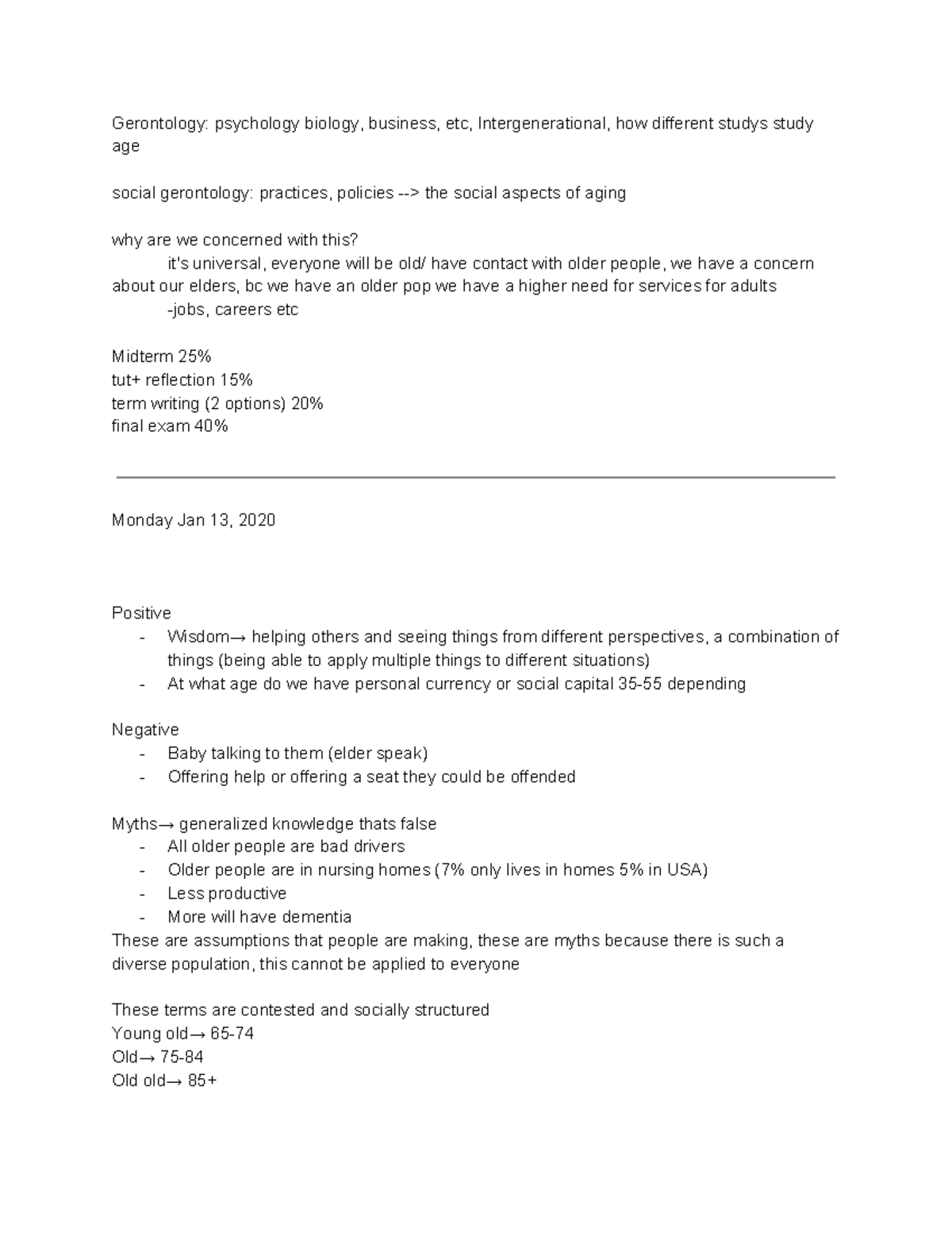 Hlthage 1BB3 Midterm Study Notes on Social Gerontology and Aging - Studocu