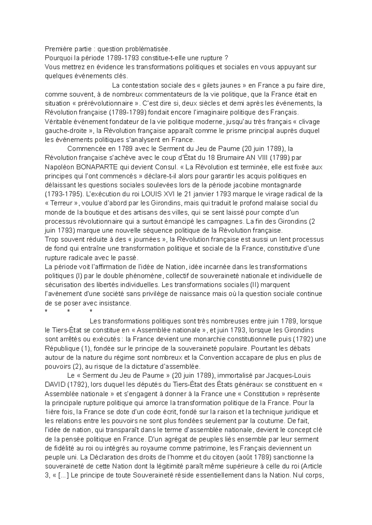 Révolution française (1789-1793) : Transformations et Rupture Sociale ...