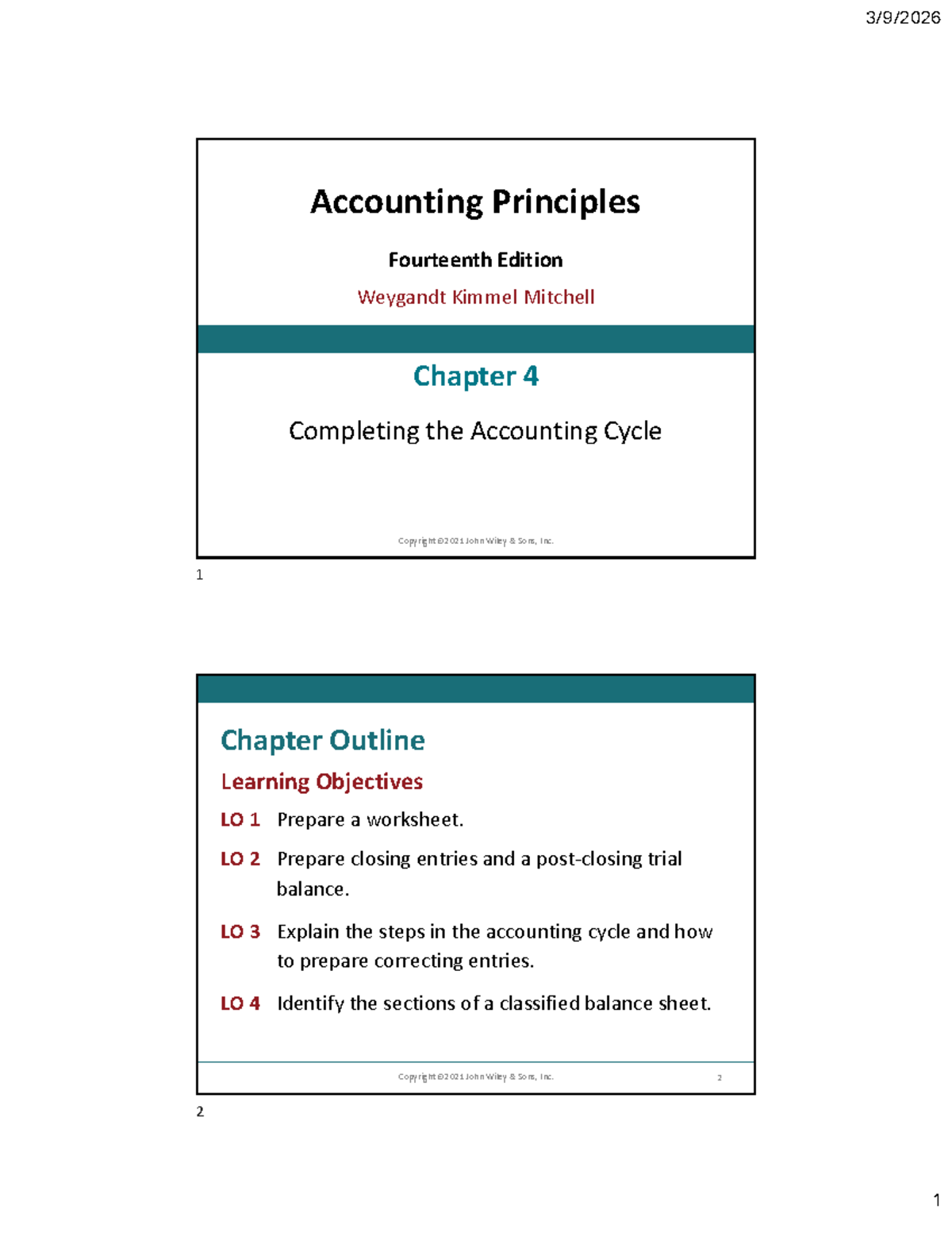 Chapter 4: Completing the Accounting Cycle - ACC Principles - Studocu