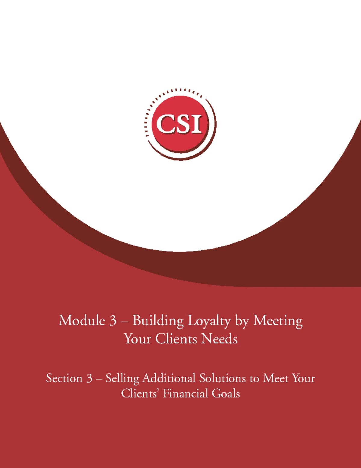 PFSA TXT-M1S1 2016 04 EN V01: Module 1 - Building Client Relationships ...