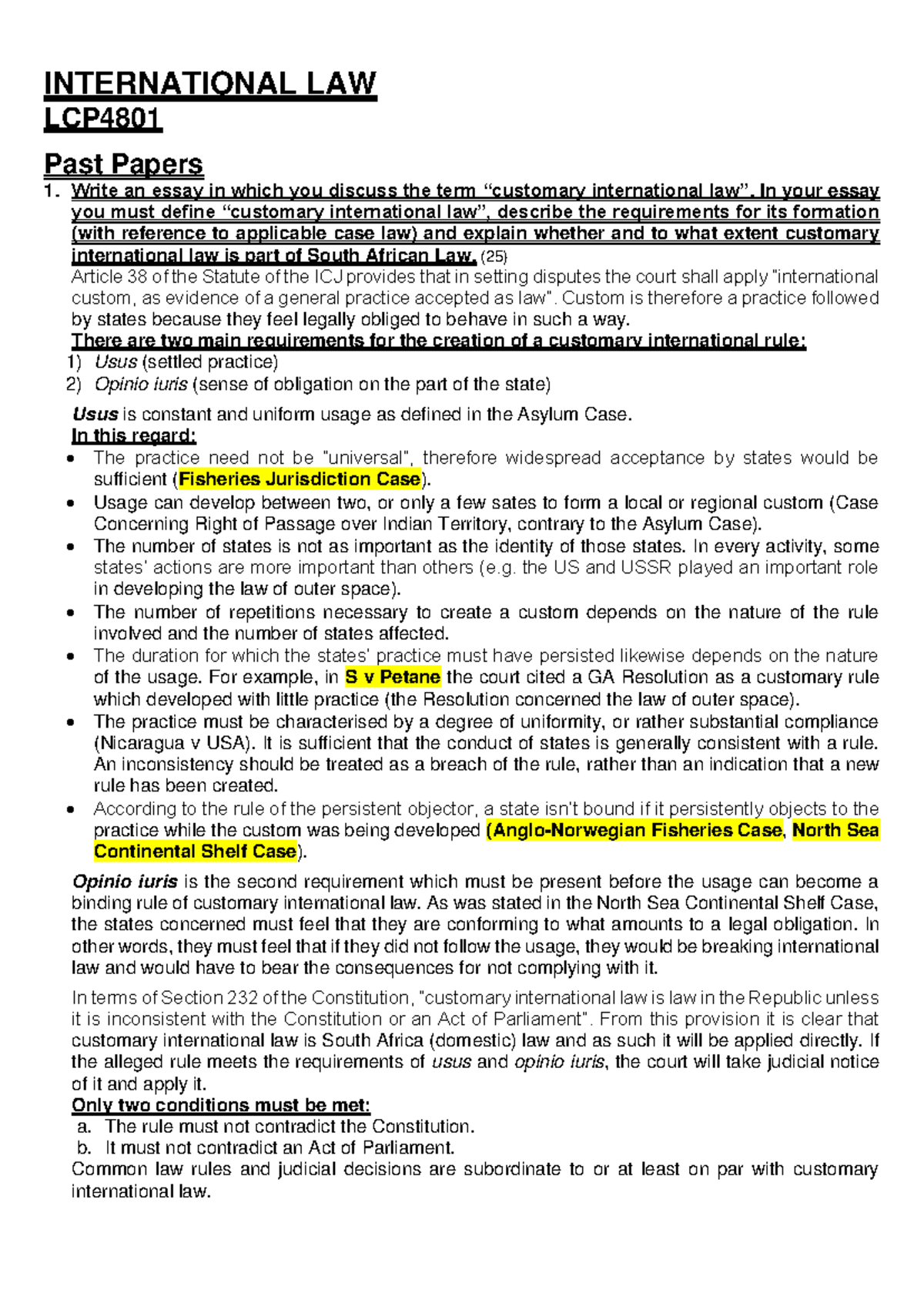LCP4801 2024 notes 7 - INTERNATIONAL LAW LCP Past Papers Write an essay ...
