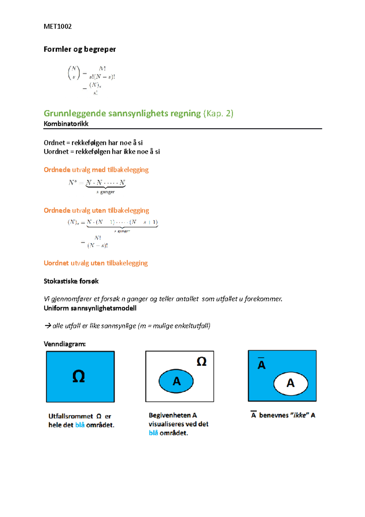 Formler og begreper, STATESTIKK - Formler og begreper Grunnleggende ...