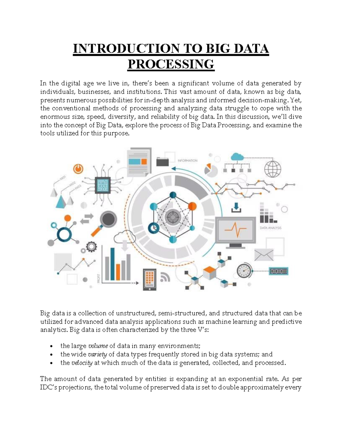 BIG DATA Processing: Techniques and Tools for Analysis - Studocu