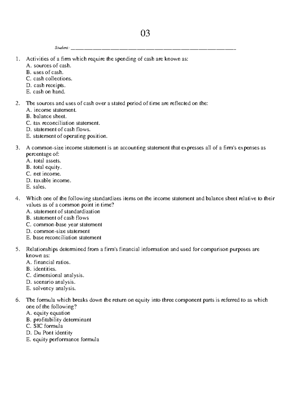 Chap 3 Financial statements Analysis and Financial Models - 03 Student ...