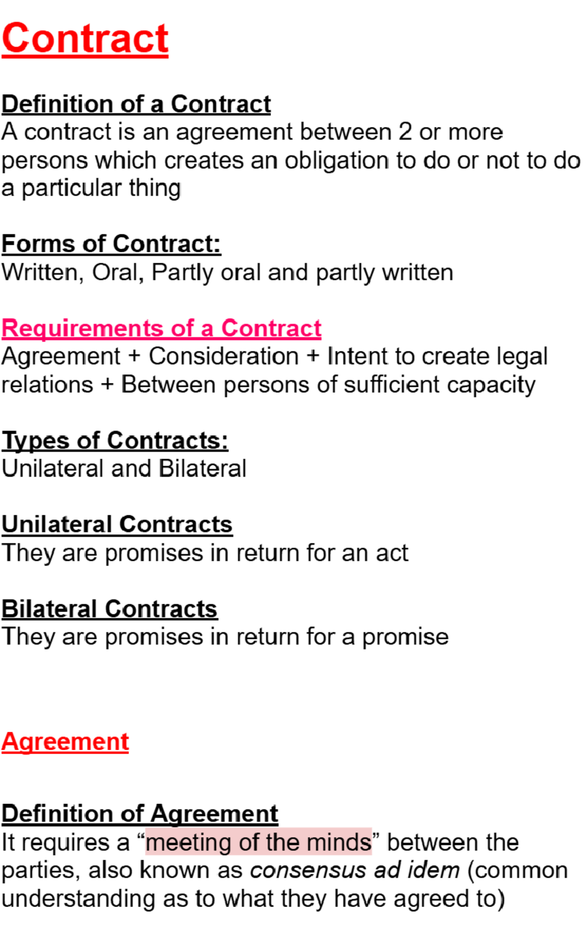 contract and agreement - Contract Definition of a Contract A contract ...