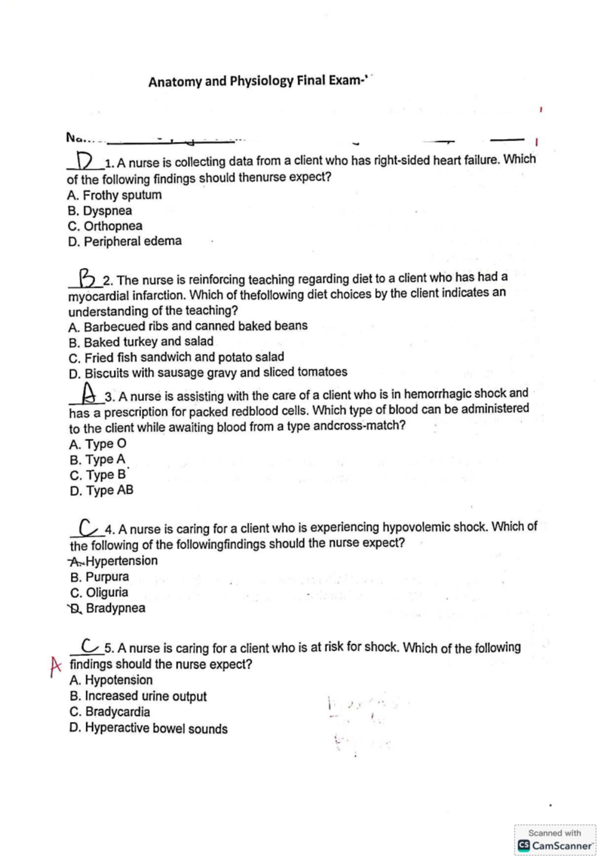 Anatomy and physiology final exam review notes for MB D - Studocu