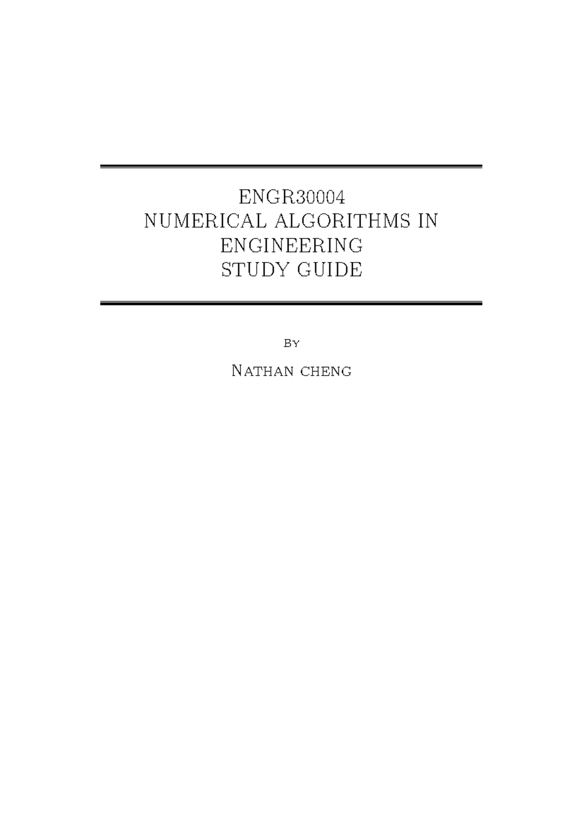 ENGR30004 Final Exam Study Guide: Numerical Algorithms in Engineering ...