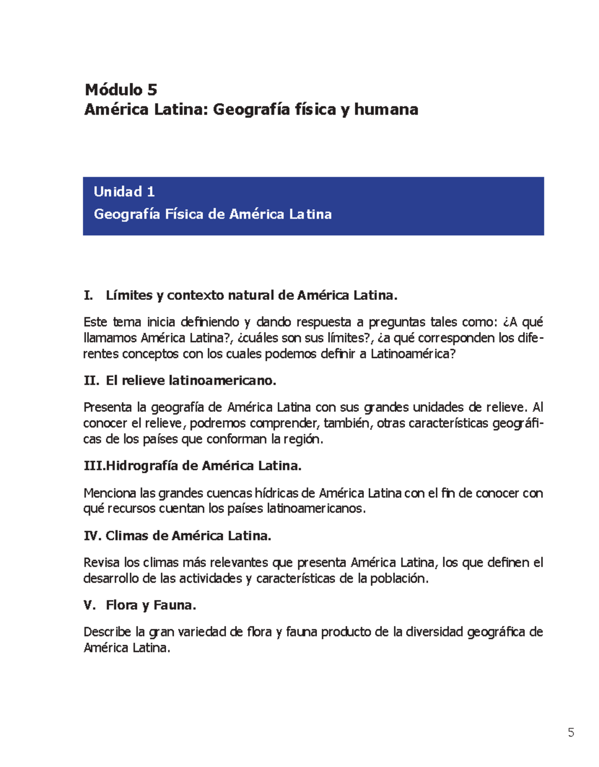 Geografía Física y Humana de América Latina - Módulo 5 CR-ed - Studocu