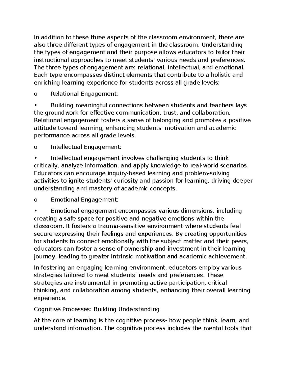 Engagement Types in Classroom: Relational, Intellectual, Emotional ...