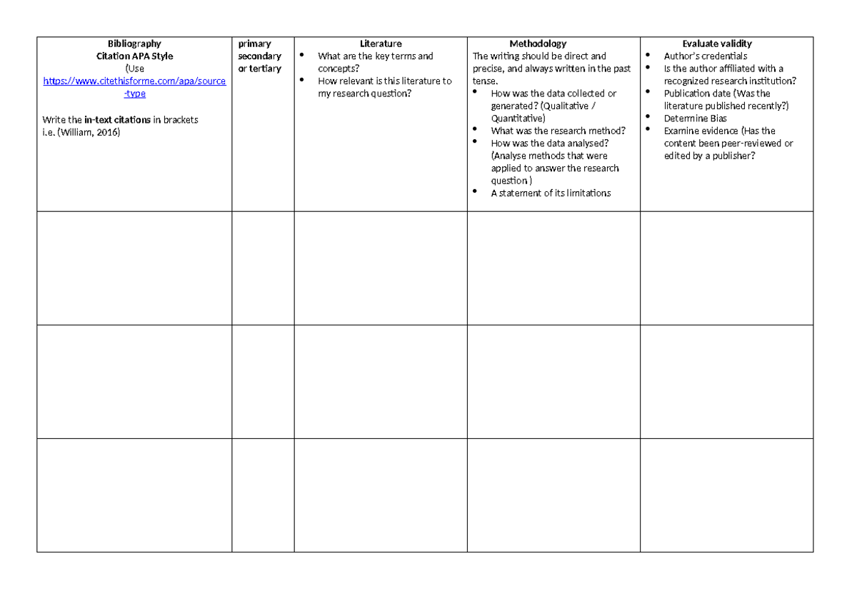 Research Grid for Science: APA Citation & Methodology Guide - Studocu