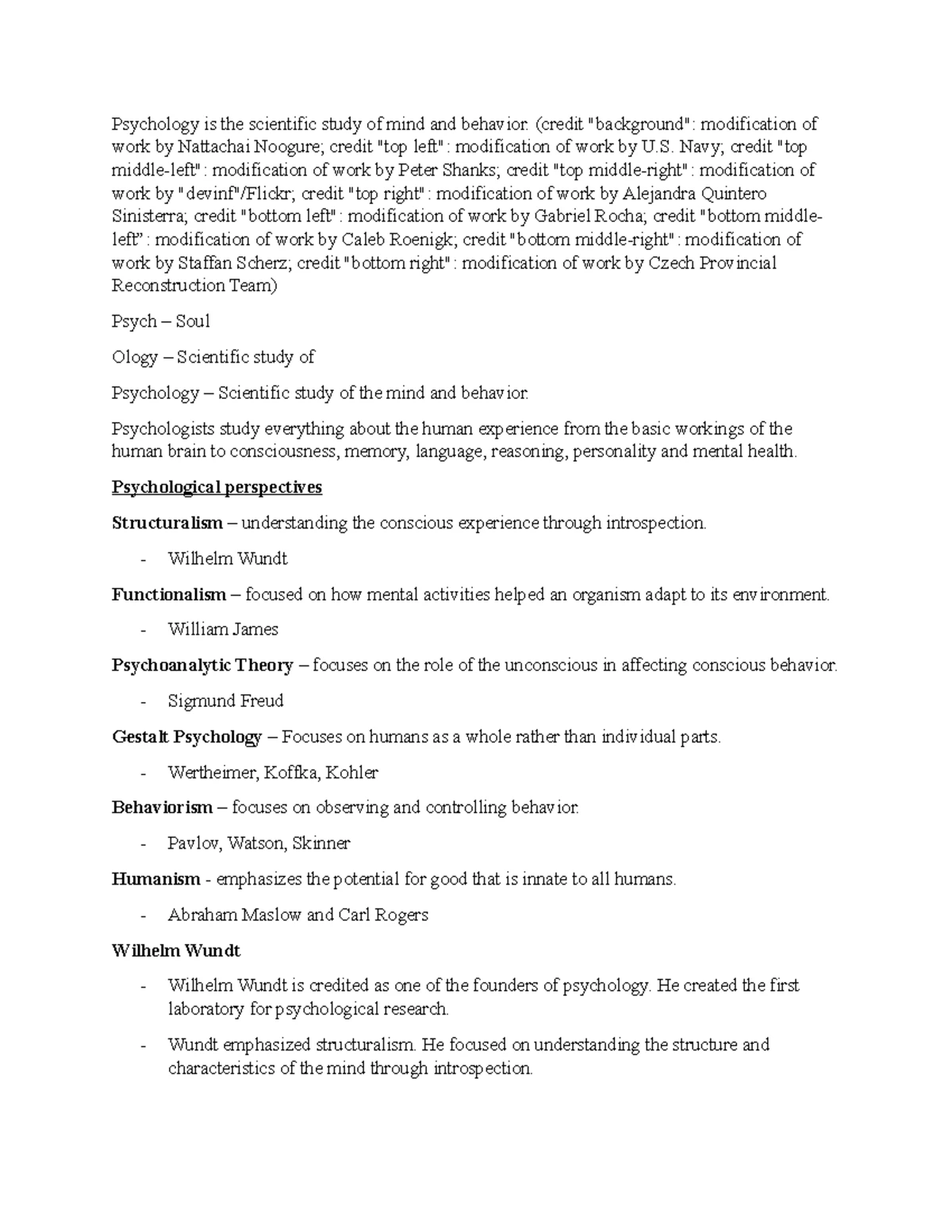 PSY 101: Introduction to Psychology Chapter Review Questions - Studocu