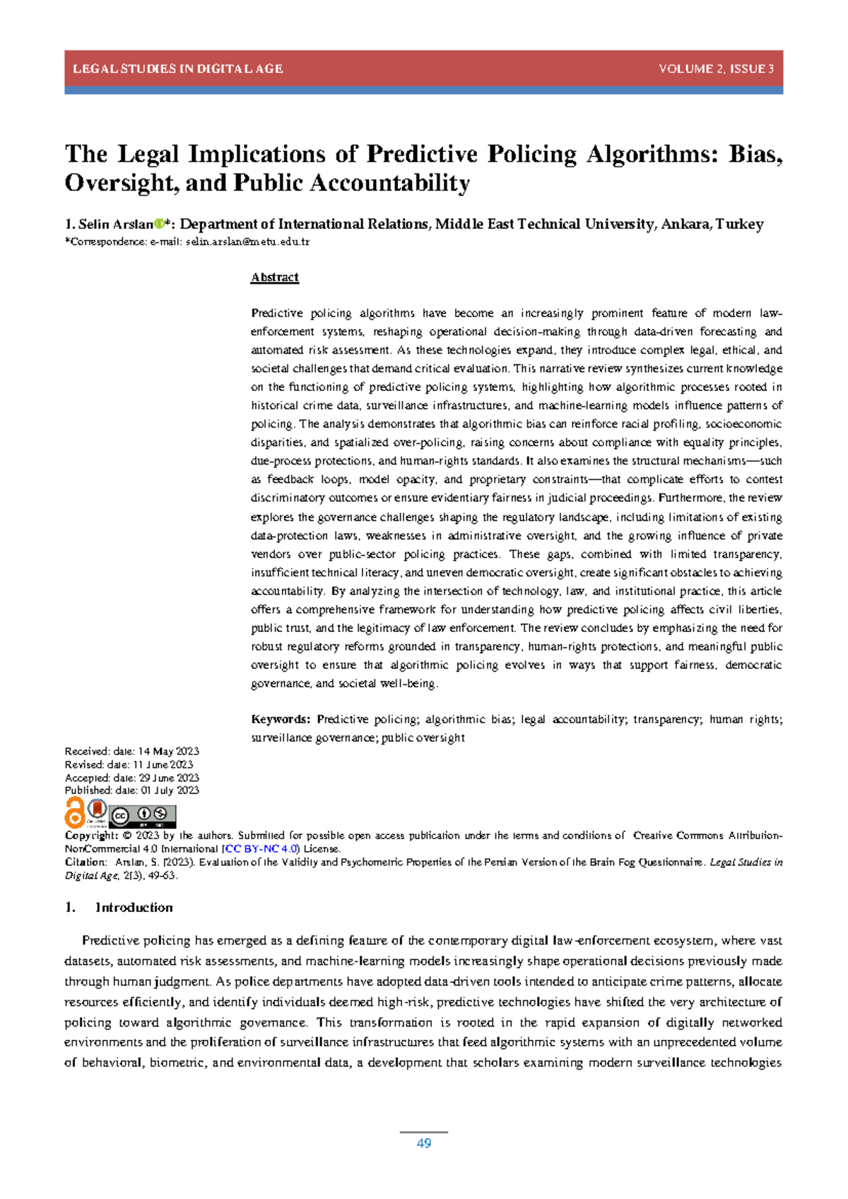 Legal Studies in Digital Age: Predictive Policing & Its Legal ...
