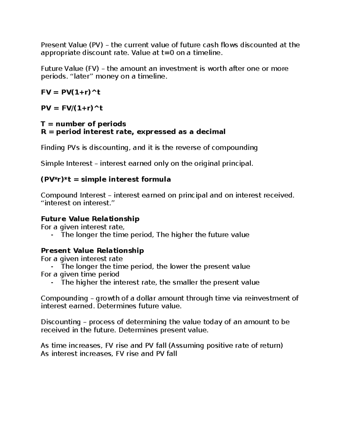 Chapter 4 Notes: Understanding Present and Future Value Concepts - Studocu