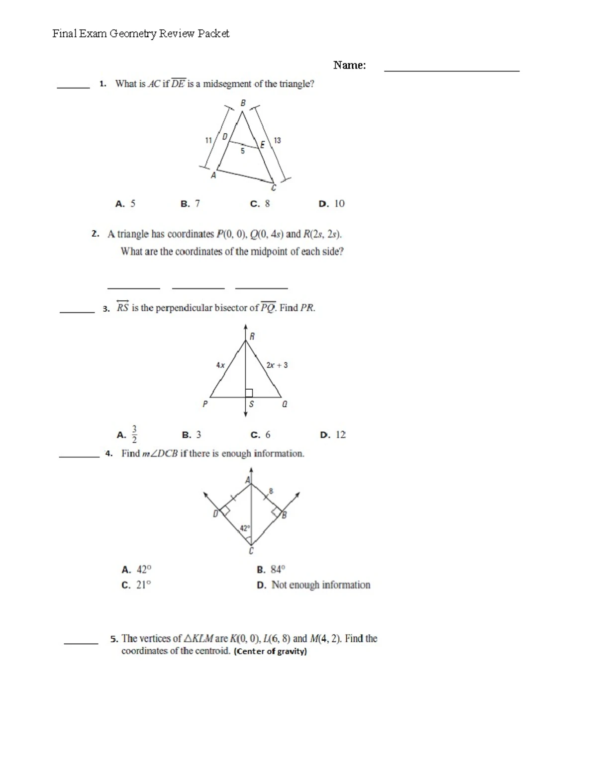 Guided Notes for Lesson 6.04: Directed Line Segments & Ratios - Studocu