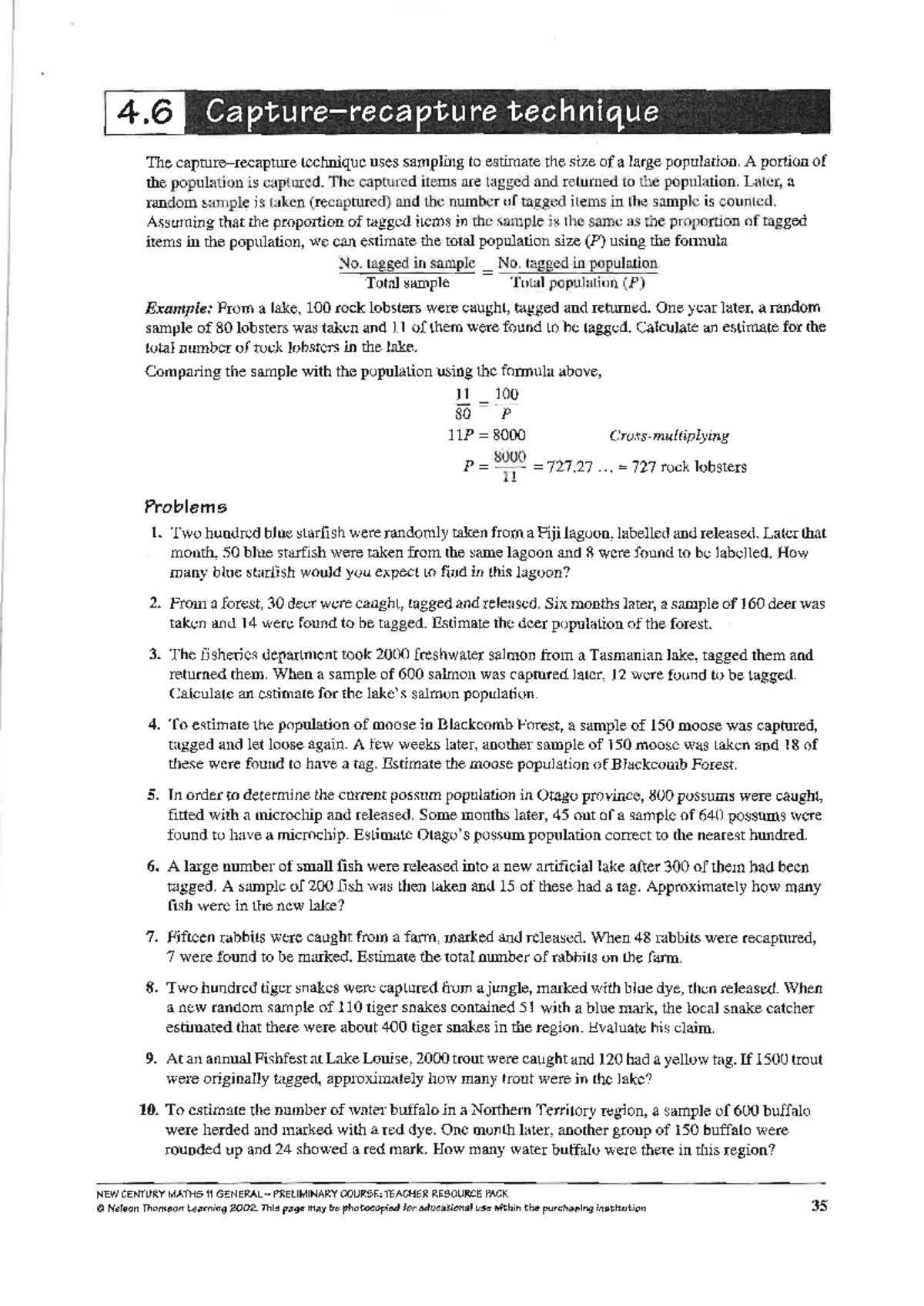 Capture & Recapture Techniques in Probability: Estimations & Examples ...