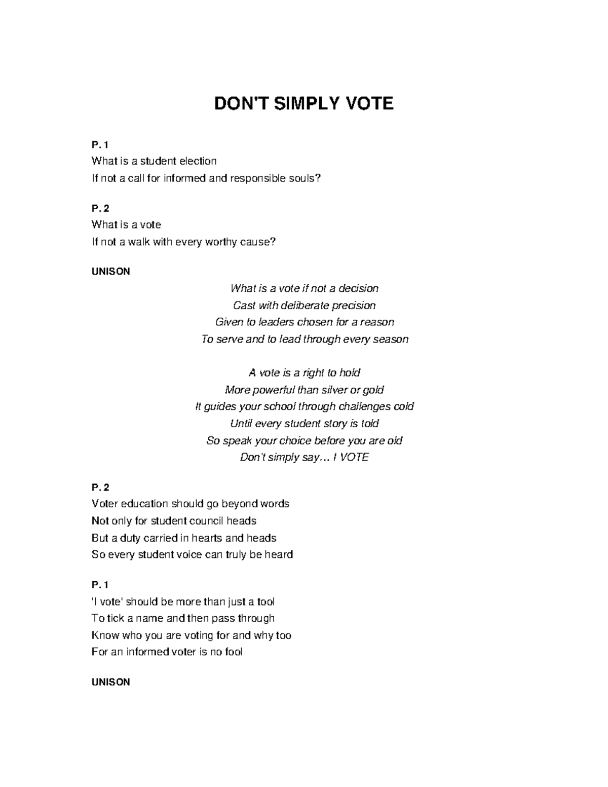 DONT Simply VOTE - Student Election Engagement Notes - Studocu