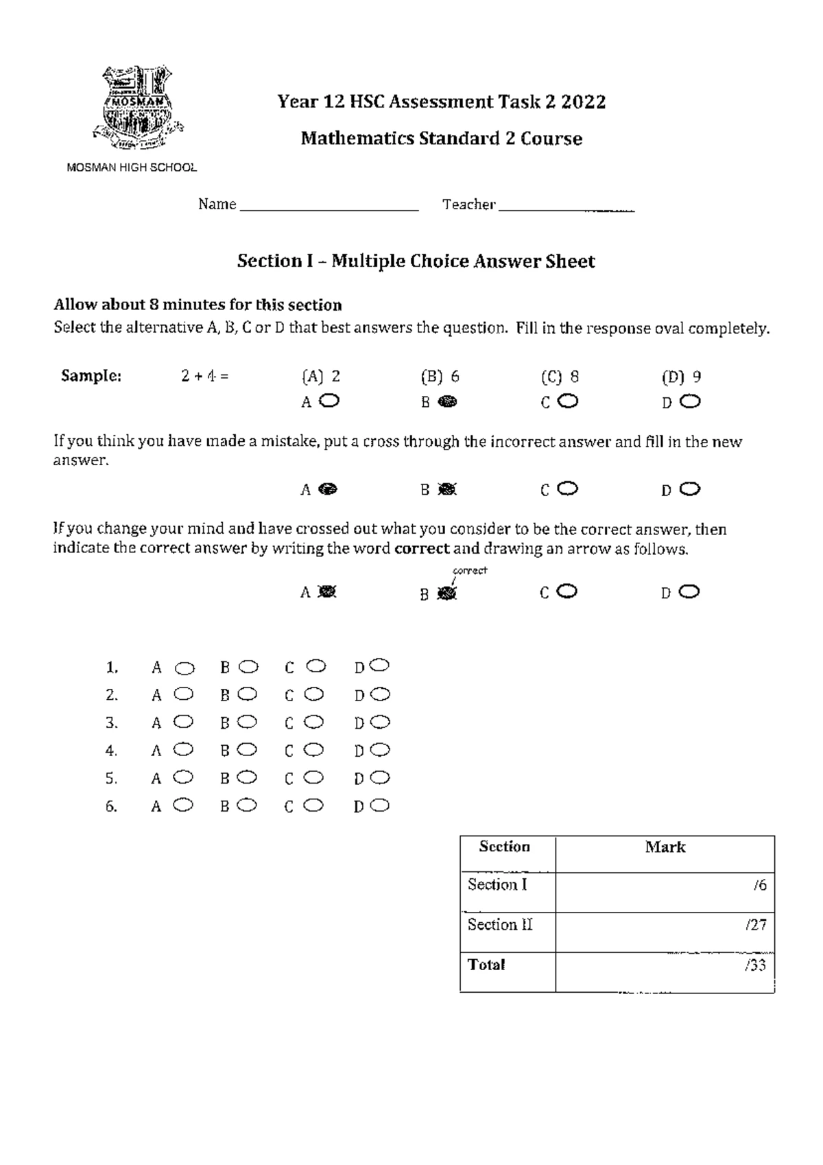 Mathematics Standard 2 HSC Assessment Task 3 - 2024 - Studocu