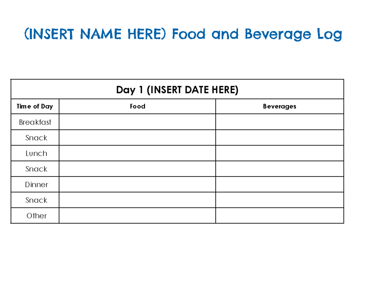 Weekly+Food+Log - 0jjj hj - PSYC 110 - (INSERT NAME HERE) Food and ...