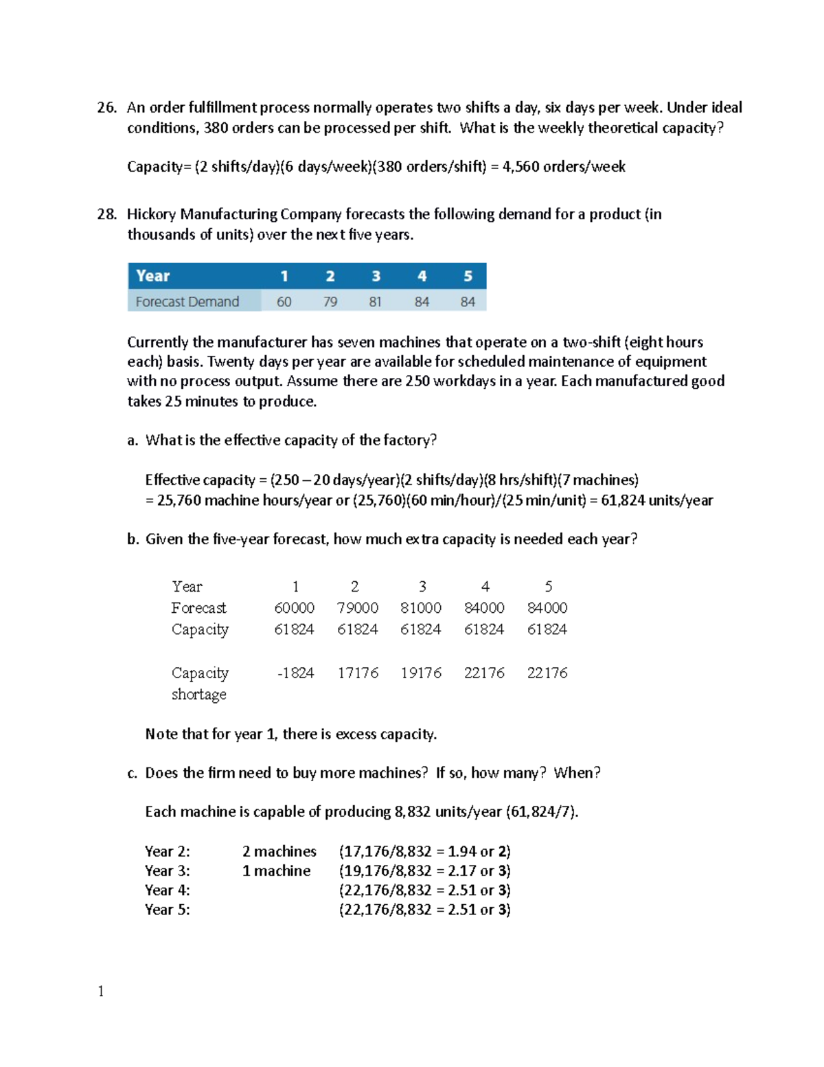 Chapter 10 Solutions: Capacity Analysis and Calculations - Studocu
