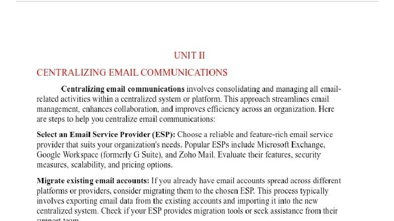 CLOUD COMPUTING UNIT II: CENTRALIZING EMAIL COMMUNICATIONS - Studocu