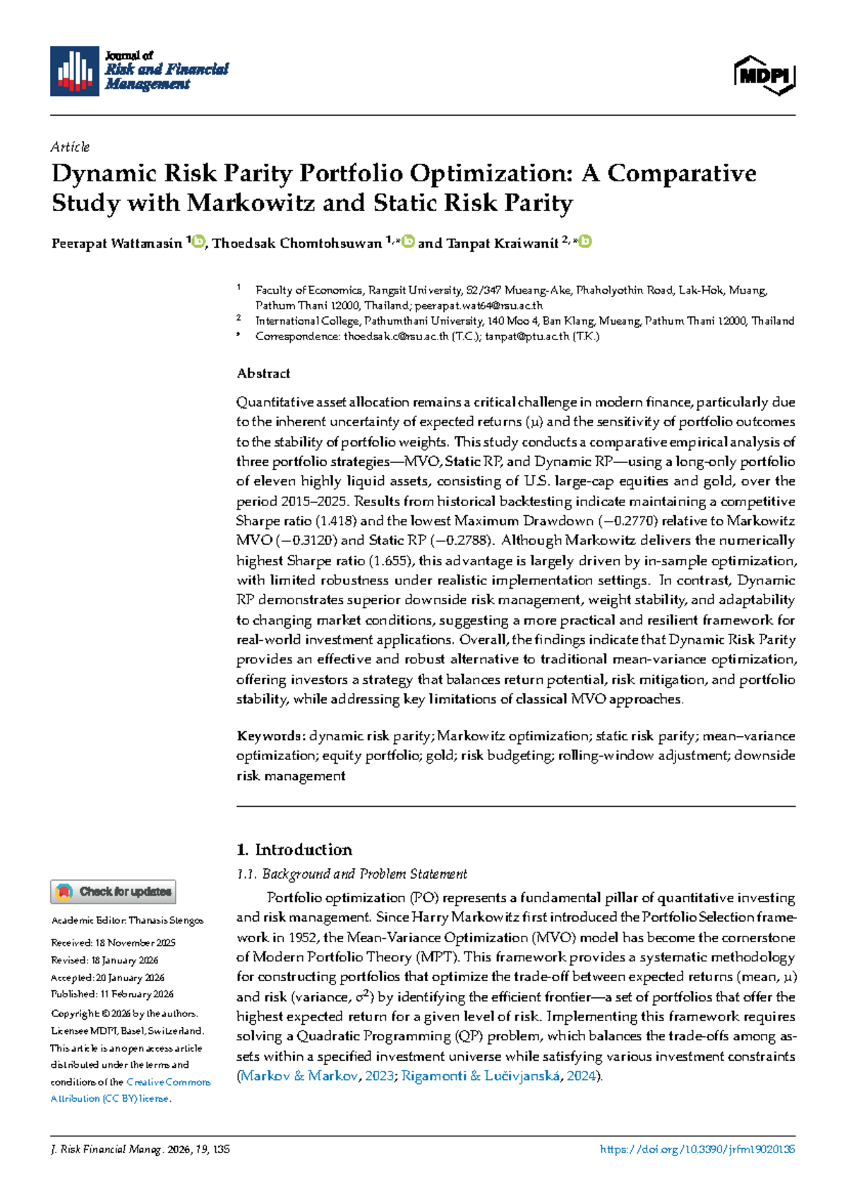 Dynamic Risk Parity Portfolio Optimization: A Comparative Study with ...